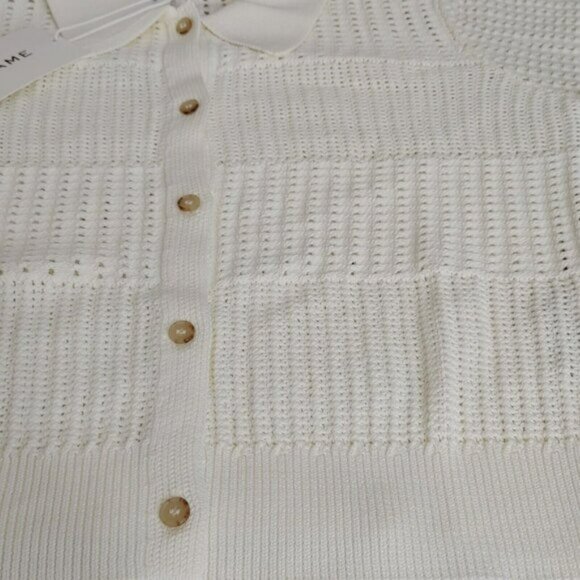 FRAME Shrunken Crochet Cardigan Ivory / Off White Women's Size Small - Picture 13 of 13